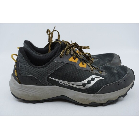 Saucony Trail Running Shoes Mens 10.5 Gray Aura TR Trail Sneakers Lightweight